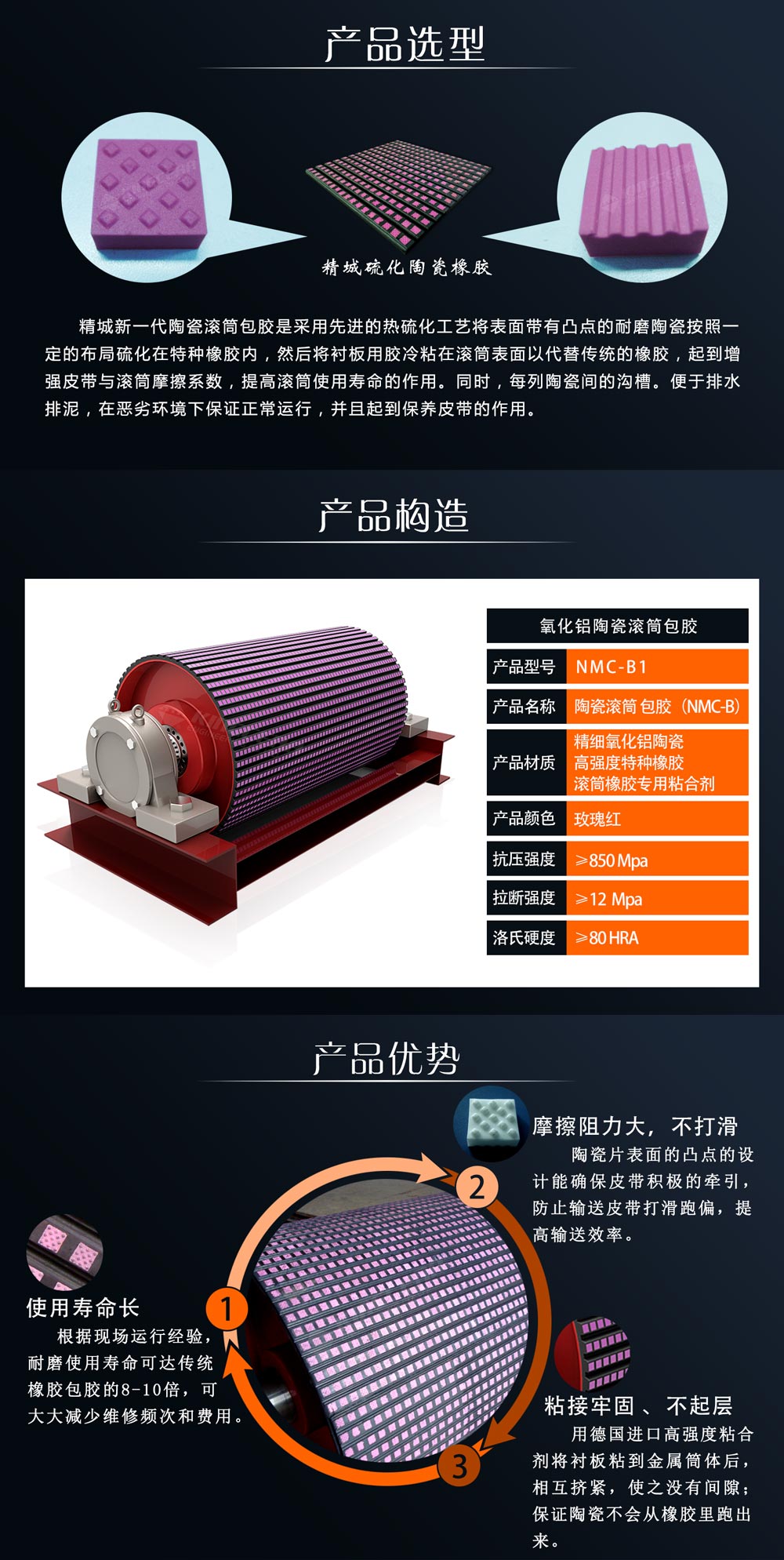 湖南31399金沙娱场城耐磨陶瓷滚筒包胶